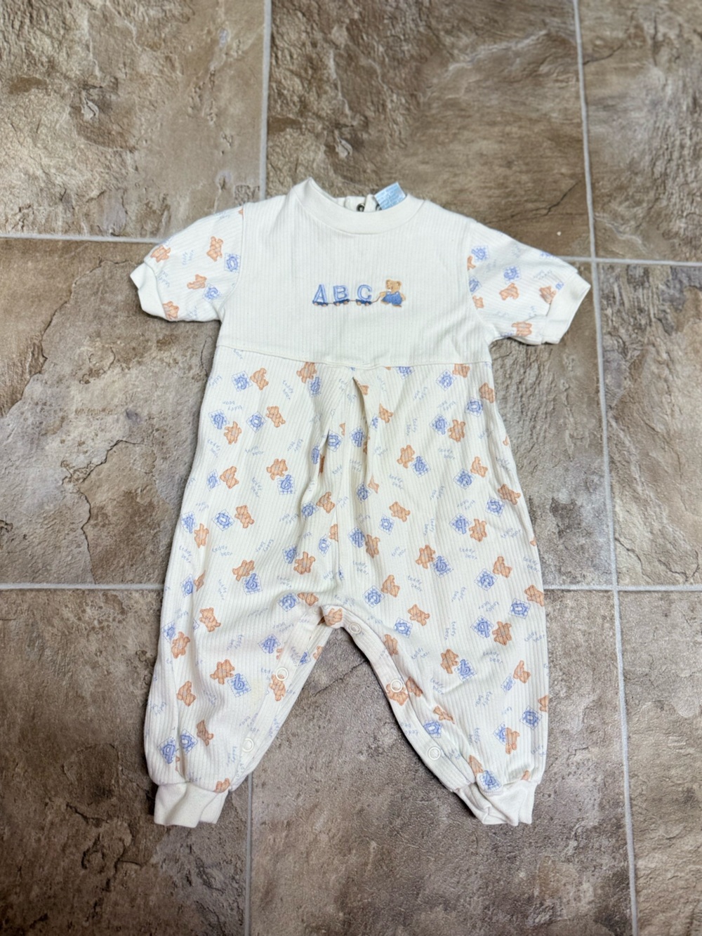 Vintage ABC Teddy Bear Bubble Romper